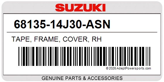 Suzuki 68135-14J30-ASN Tape, Frame, Cover, Rh