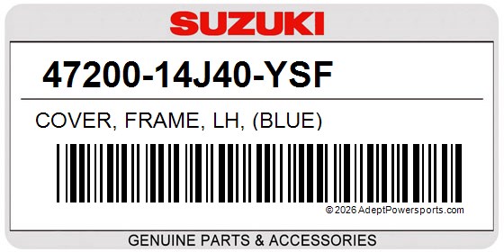 Suzuki 47200-14J40-YSF Cover, Frame, Lh, (Blue)
