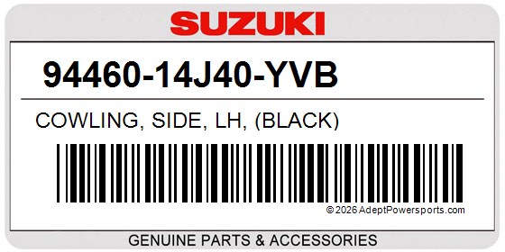Suzuki 94460-14J40-YVB Cowling, Side, Lh, (Black)