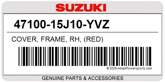 Suzuki 47100-15J10-YVZ Cover, Frame, Rh, (Red)