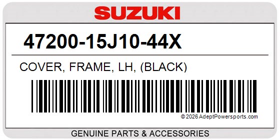 Suzuki 47200-15J10-44X Cover, Frame, Lh, (Black)