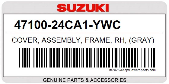 Suzuki 47100-24CA1-YWC Cover, Assembly, Frame, Rh, (Gray)