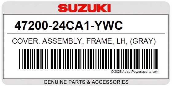 Suzuki 47200-24CA1-YWC Cover, Assembly, Frame, Lh, (Gray)