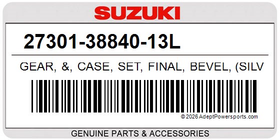 Suzuki 27301-38840-13L Gear, &, Case, Set, Final, Bevel, (Silver)