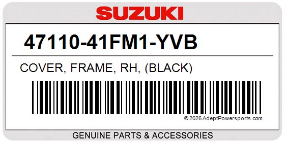 Suzuki 47110-41FM1-YVB Cover, Frame, Rh, (Black)