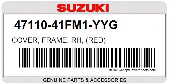Suzuki 47110-41FM1-YYG Cover, Frame, Rh, (Red)
