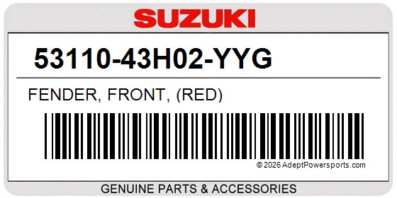 Suzuki 53110-43H02-YYG Fender, Front, (Red)