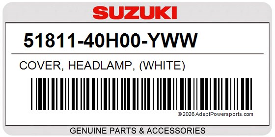 Suzuki 51811-40H00-YWW Cover, Headlamp, (White)