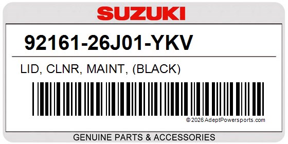 Suzuki 92161-26J01-YKV Lid, Clnr, Maint, (Black)