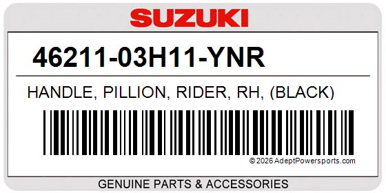 Suzuki 46211-03H11-YNR Handle, Pillion, Rider, Rh, (Black)