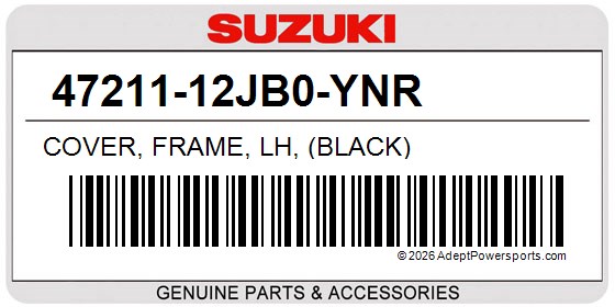 Suzuki 47211-12JB0-YNR Cover, Frame, Lh, (Black)