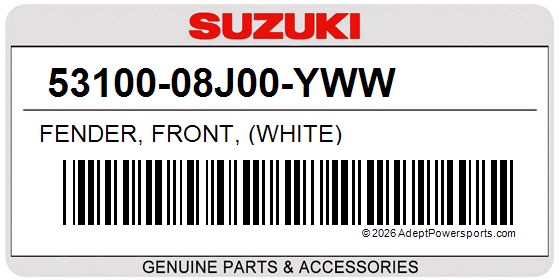 Suzuki 53100-08J00-YWW Fender, Front, (White)