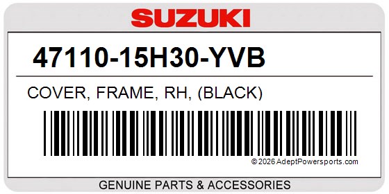Suzuki 47110-15H30-YVB Cover, Frame, Rh, (Black)