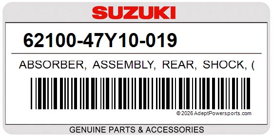 Suzuki 62100-47Y10-019 Absorber, Assembly, Rear, Shock, (Black)