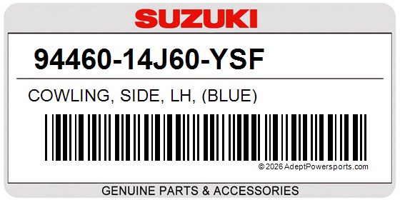 Suzuki 94460-14J60-YSF Cowling, Side, Lh, (Blue)