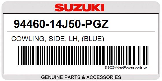 Suzuki 94460-14J50-PGZ Cowling, Side, Lh, (Blue)