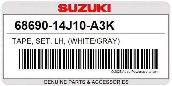 Suzuki 68690-14J10-A3K Tape, Set, Lh, (White/Gray)