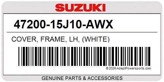 Suzuki 47200-15J10-AWX Cover, Frame, Lh, (White)