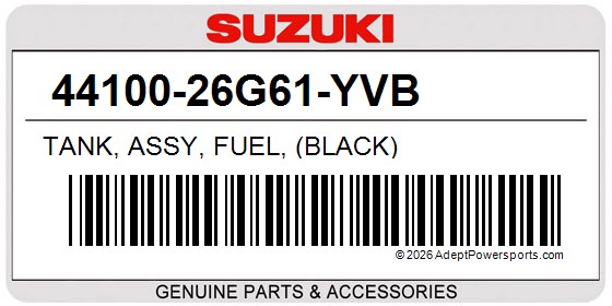 Suzuki 44100-26G61-YVB Tank, Assy, Fuel, (Black)