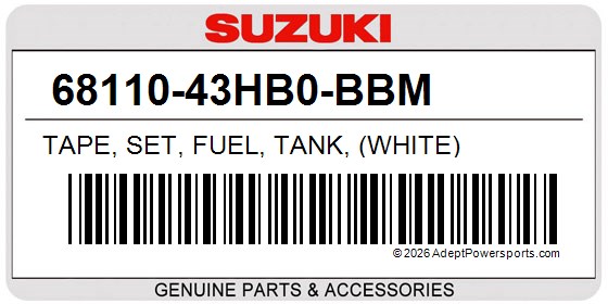 Suzuki 68110-43HB0-BBM Tape, Set, Fuel, Tank, (White)