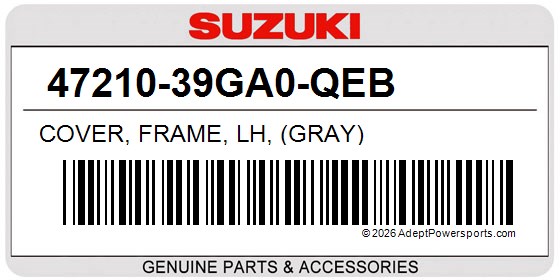 Suzuki 47210-39GA0-QEB Cover, Frame, Lh, (Gray)