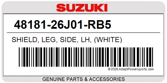 Suzuki 48181-26J01-RB5 Shield, Leg, Side, Lh, (White)