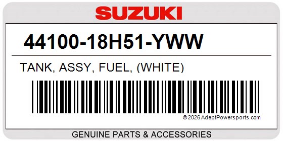 Suzuki 44100-18H51-YWW Tank, Assy, Fuel, (White)