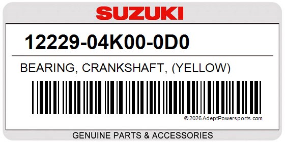Suzuki 12229-04K00-0D0 Bearing, Crankshaft, (Yellow)