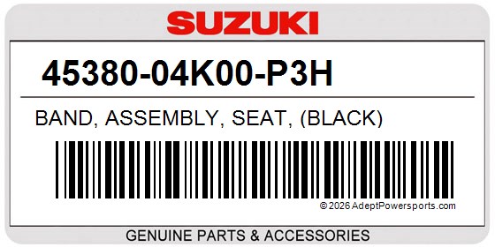 Suzuki 45380-04K00-P3H Band, Assembly, Seat, (Black)