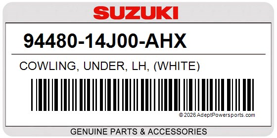 Suzuki 94480-14J00-AHX Cowling, Under, Lh, (White)