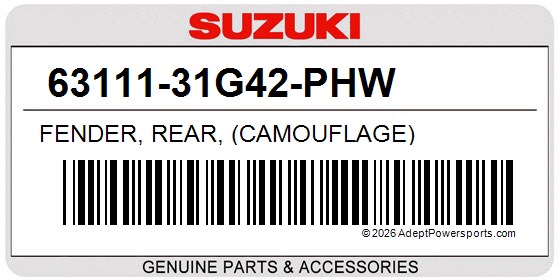 Suzuki 63111-31G42-PHW Fender, Rear, (Camouflage)
