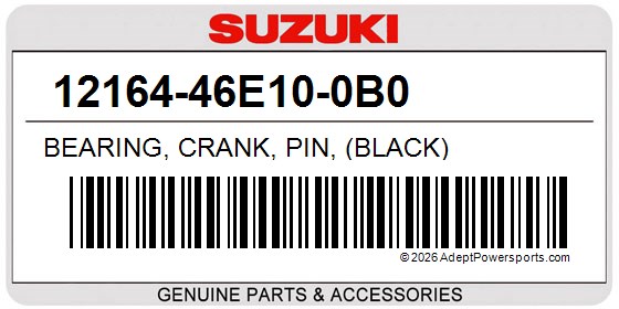 Suzuki 12164-46E10-0B0 Bearing, Crank, Pin, (Black)