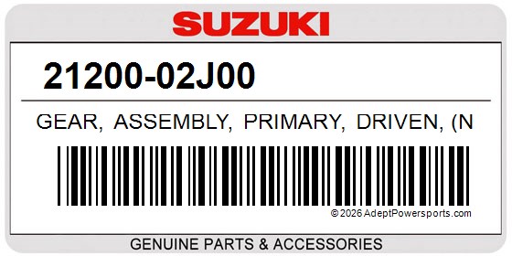 Suzuki 21200-02J00 Gear, Assembly, Primary, Driven, (Nt:16/65)