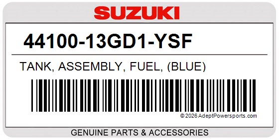 Suzuki 44100-13GD1-YSF Tank, Assembly, Fuel, (Blue)