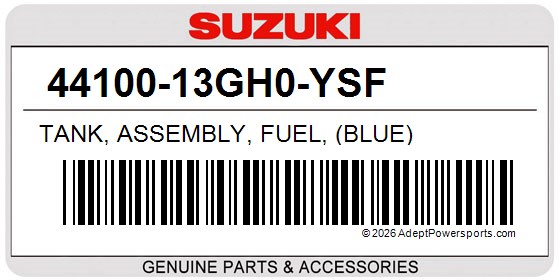 Suzuki 44100-13GH0-YSF Tank, Assembly, Fuel, (Blue)