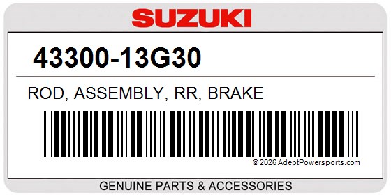 Suzuki 43300-13G30 Rod, Assembly, Rr, Brake