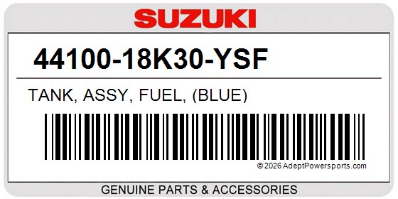 Suzuki 44100-18K30-YSF Tank, Assy, Fuel, (Blue)