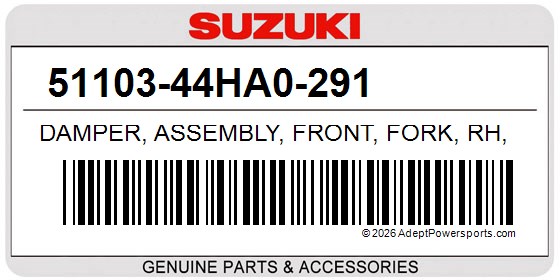 Suzuki 51103-44HA0-291 Damper, Assembly, Front, Fork, Rh, (Black)