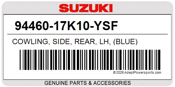 Suzuki 94460-17K10-YSF Cowling, Side, Rear, Lh, (Blue)