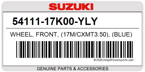 Suzuki 54111-17K00-YLY Wheel, Front, (17M/Cxmt3.50), (Blue)