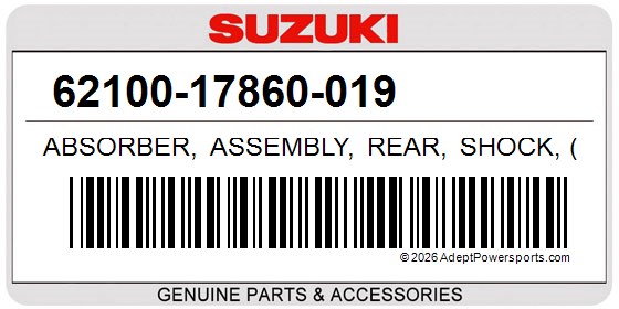 Suzuki 62100-17860-019 Absorber, Assembly, Rear, Shock, (Black)