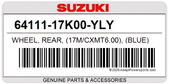 Suzuki 64111-17K00-YLY Wheel, Rear, (17M/Cxmt6.00), (Blue)