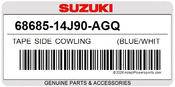 Suzuki 68685-14J90-AGQ Tape Side Cowling            (Blue/White)