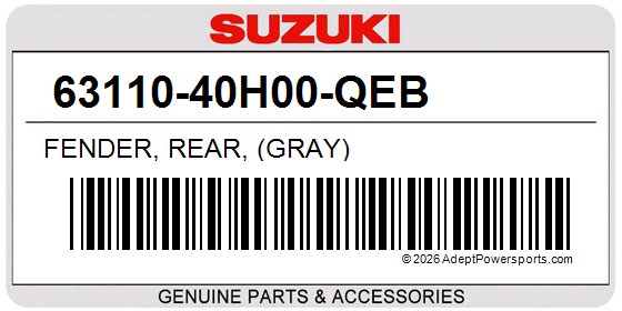 Suzuki 63110-40H00-QEB Fender, Rear, (Gray)