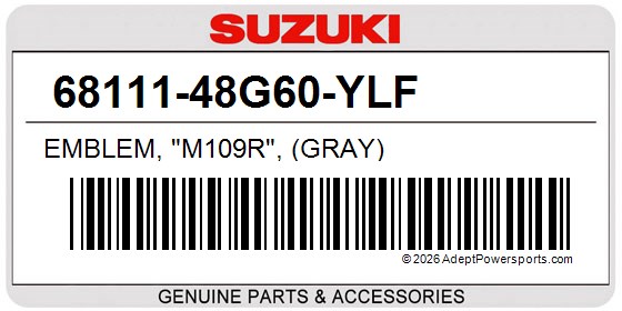 Suzuki 68111-48G60-YLF Emblem, "M109r", (Gray)