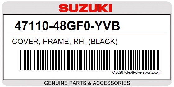 Suzuki 47110-48GF0-YVB Cover, Frame, Rh, (Black)