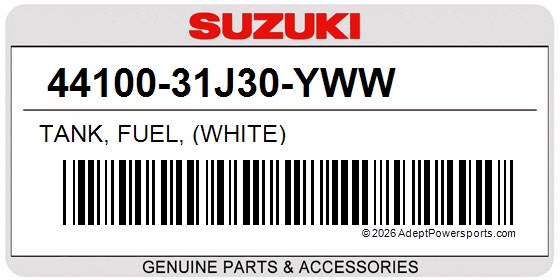 Suzuki 44100-31J30-YWW Tank, Fuel, (White)
