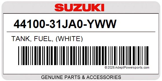 Suzuki 44100-31JA0-YWW Tank, Fuel, (White)