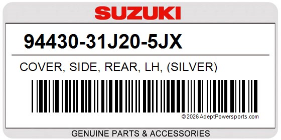 Suzuki 94430-31J20-5JX Cover, Side, Rear, Lh, (Silver)