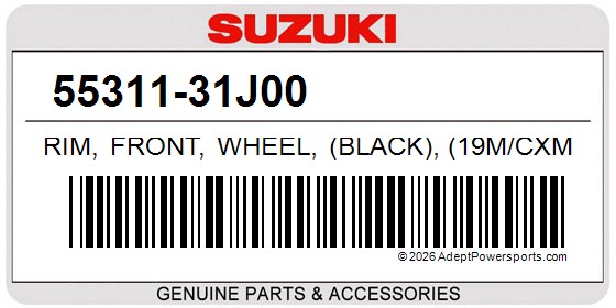 Suzuki 55311-31J00 Rim, Front, Wheel, (Black), (19M/Cxmt2.50)